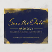 Abstract Bruiloft Bewaar de Datum Uitnodigingen |  (Voorkant)