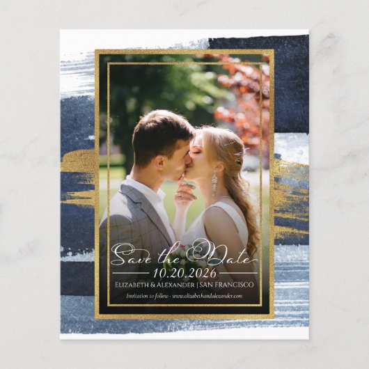 Abstract Bruiloft Bewaar de Datum Uitnodigingen |  (Voorkant)