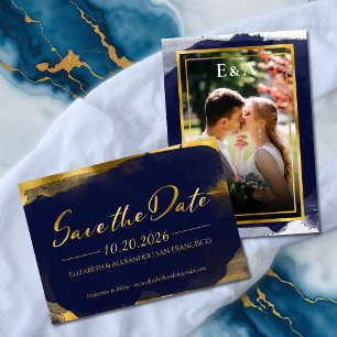 Abstract Bruiloft Bewaar de Datum Uitnodigingen   