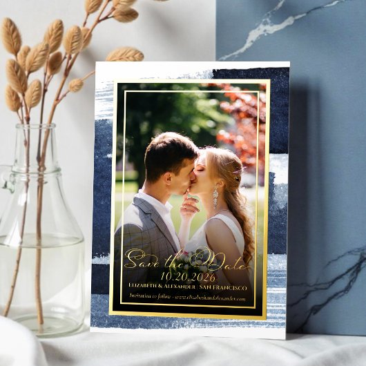 Abstract Bruiloft Bewaar de Datum Uitnodigingen | 