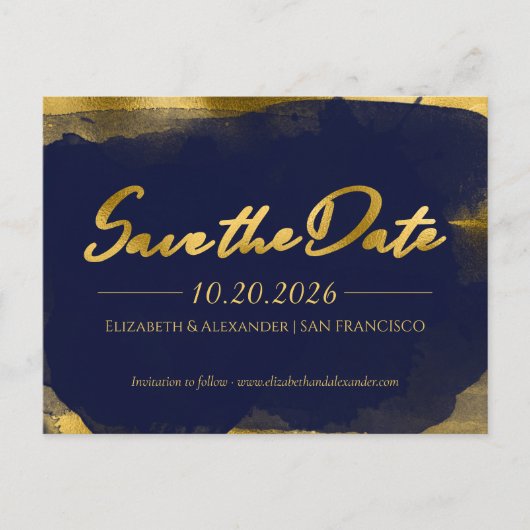 Abstract Bruiloft Bewaar de Datum Uitnodigingen |  (Voorkant)