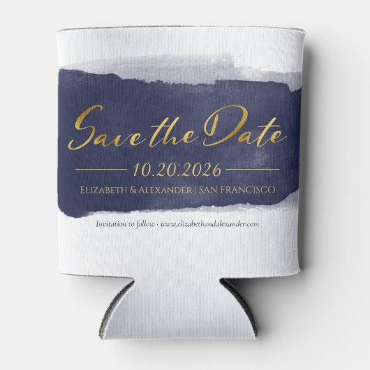 Abstract Bruiloft Bewaar de Datum Uitnodigingen | Blikjeskoeler (Voorkant)