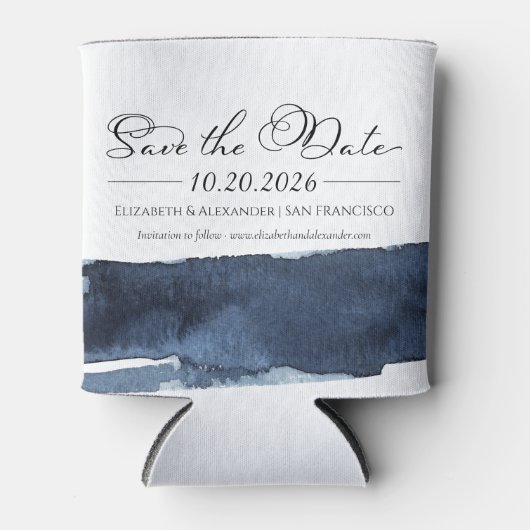 Abstract Bruiloft Bewaar de Datum Uitnodigingen |  Blikjeskoeler (Voorkant)