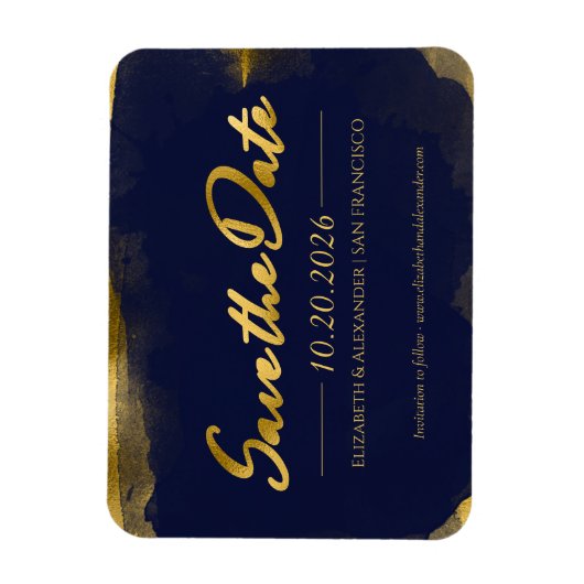 Abstract Bruiloft Bewaar de Datum Uitnodigingen | Magneet (Verticaal)