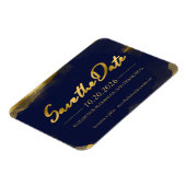 Abstract Bruiloft Bewaar de Datum Uitnodigingen |  Magneet (Linkerzijde)