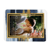 Abstract Bruiloft Bewaar de Datum Uitnodigingen | Magneet (Horizontaal)