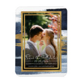 Abstract Bruiloft Bewaar de Datum Uitnodigingen | Magneet (Verticaal)