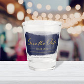 Abstract Bruiloft Bewaar de Datum Uitnodigingen |  Shot Glas