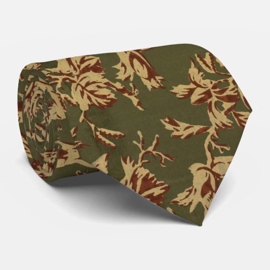 abstract bruin beige bloem kunst stropdas (Opgerold)