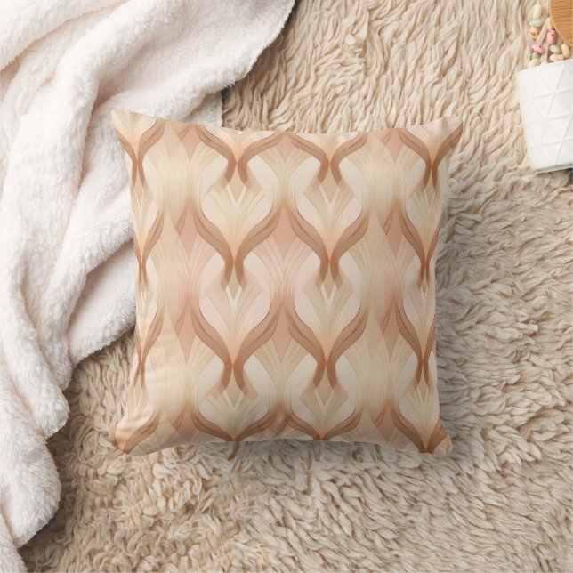 Abstract bruin beige crème neutrale kleuren decor kussen (Deken)