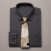 Abstract Bruin & Beige Patterned Stropdas