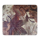 Abstract Bruin Bloemendesign 1 Snijplank (Voorkant)