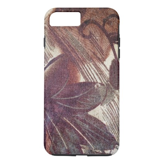 Abstract bruin bloemmotief 1 Case-Mate iPhone case (Achterkant)
