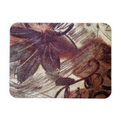Abstract Bruin Bloemmotief 1 Magneet (Horizontaal)