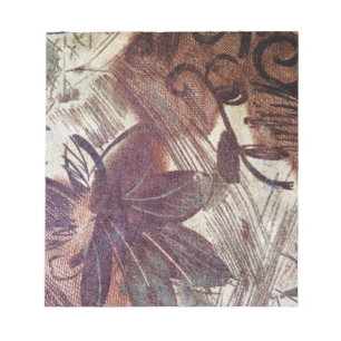 Abstract Bruin Bloemmotief 1 Notitieblok