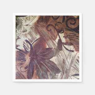 Abstract Bruin Bloemmotief 1 Servet