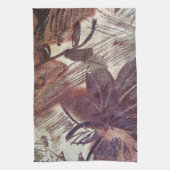 Abstract bruin bloemmotief 1 theedoek (Verticaal)