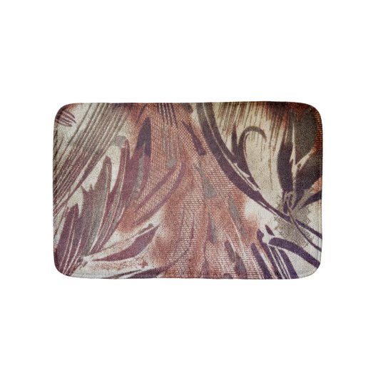 Abstract Bruin Bloemmotief 2 Badmat (Voorkant)