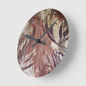 Abstract Bruin Bloemmotief 2 Ronde Klok (Hoek)