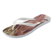 Abstract Bruin Bloemmotief 2 Teenslippers (Schuin)