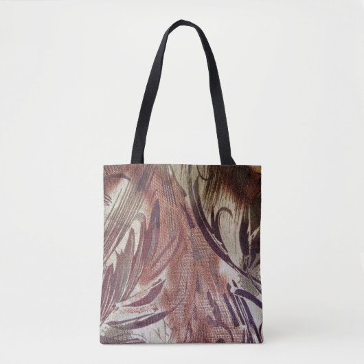 Abstract Bruin Bloemmotief 2 Tote Bag (Voorkant)