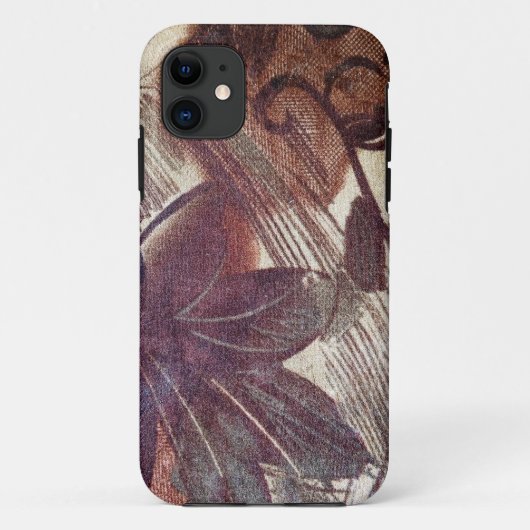 Abstract Bruin Bloemmotief Ontwerp 1 Case-Mate iPhone Case (Achterkant)