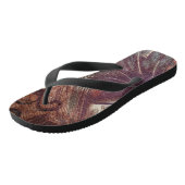 Abstract Bruin Bloemmotief Ontwerp 1 Teenslippers (Schuin)