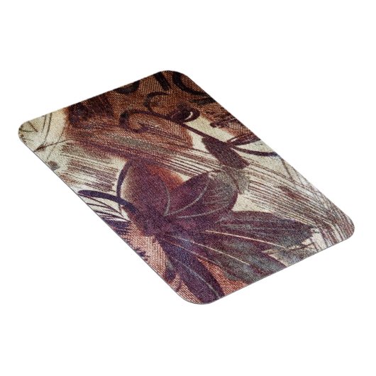 Abstract bruin bloemontwerp 1 magneet (Rechterzijde)