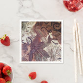 Abstract bruin bloemontwerp 1 servet (Insitu)