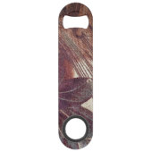 Abstract bruin bloemontwerp 1 speed flessenopener (Achterkant)