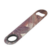 Abstract bruin bloemontwerp 1 speed flessenopener (Achterkant Gekanteld)
