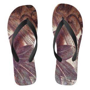 Abstract bruin bloemontwerp 1 teenslippers