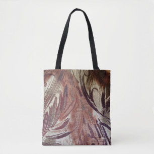 Abstract bruin bloemontwerp 2 tote bag