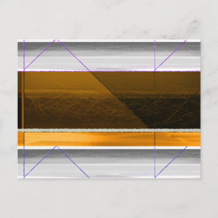 Abstract bruin en geel briefkaart