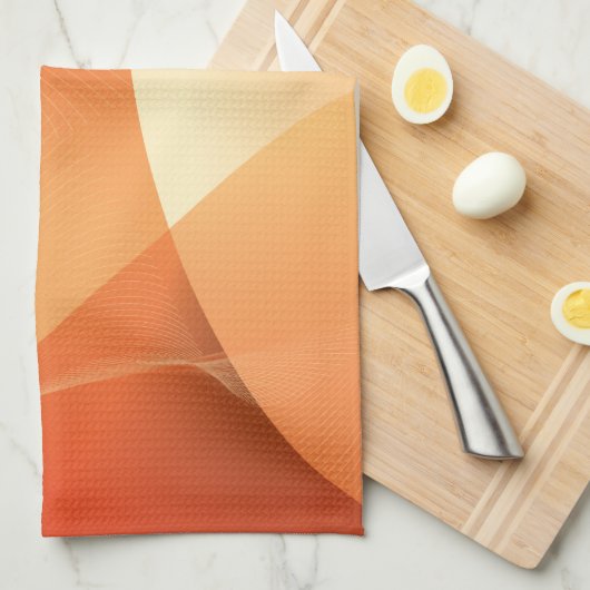 Abstract bruin en Oranje patroon Theedoek (Quarter Fold)