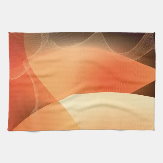 Abstract bruin en Oranje patroon Theedoek (Horizontaal)