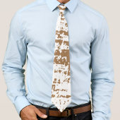 Abstract bruin en wit Mannen cowboy Stropdas