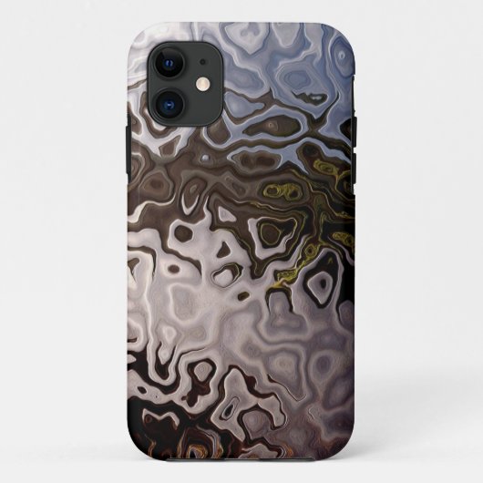 Abstract bruin en zilvergrijs snakeskin-effect Case-Mate iPhone case (Achterkant)