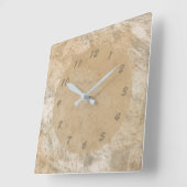 Abstract bruin Faux Marble Vierkante Klok (Hoek)