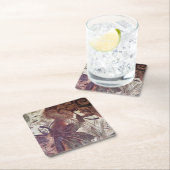 Abstract bruin Floral Design 1 Kartonnen Onderzetters (Insitu)