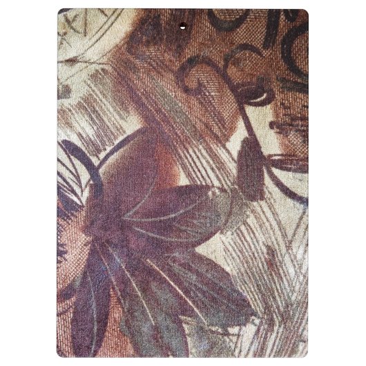 Abstract bruin Floral Design 1 Klembord (Achterkant)