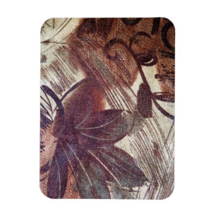 Abstract bruin Floral Design 1 Magneet