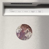 Abstract bruin Floral Design 1 Magneet (Insitu (Vaatwasser))
