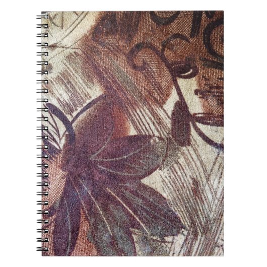 Abstract bruin Floral Design 1 Notitieboek (Voorkant)