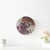 Abstract bruin Floral Design 1 Ronde Klok (Huis)