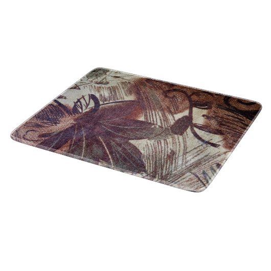 Abstract bruin Floral Design 1 Snijplank (Hoek)