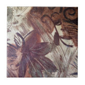 Abstract bruin Floral Design 1 Tegeltje (Voorkant)