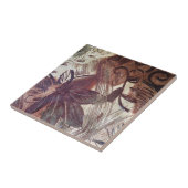 Abstract bruin Floral Design 1 Tegeltje (Zijkant)