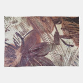 Abstract bruin Floral Design 1 Theedoek (Horizontaal)