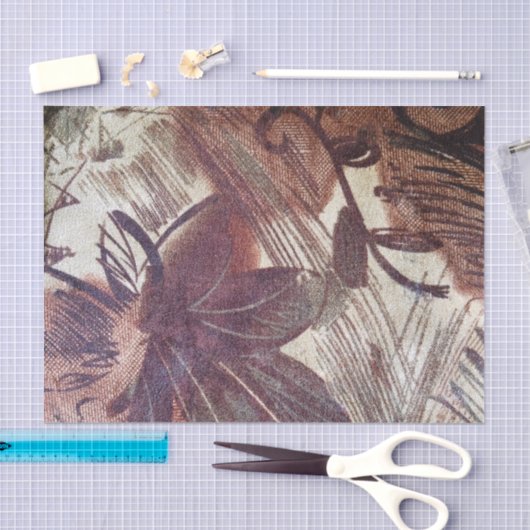 Abstract bruin Floral Design 1 Tissuepapier (Craft)